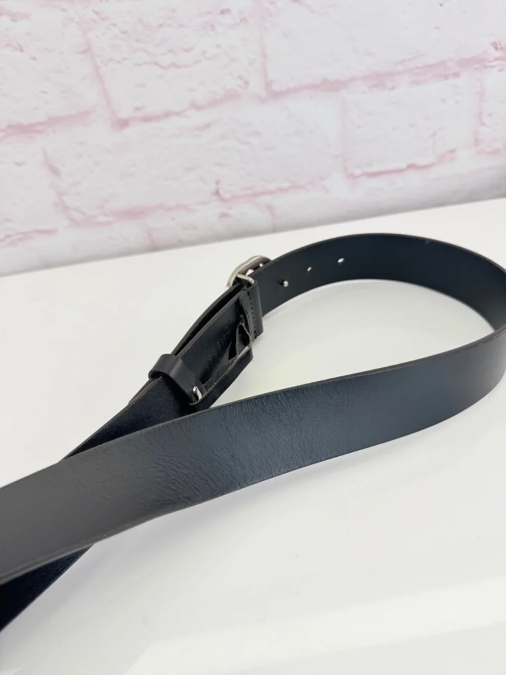 Gucci Black Leather Interlocking Gg Belt with Silver Double G Logo 546389 85/34